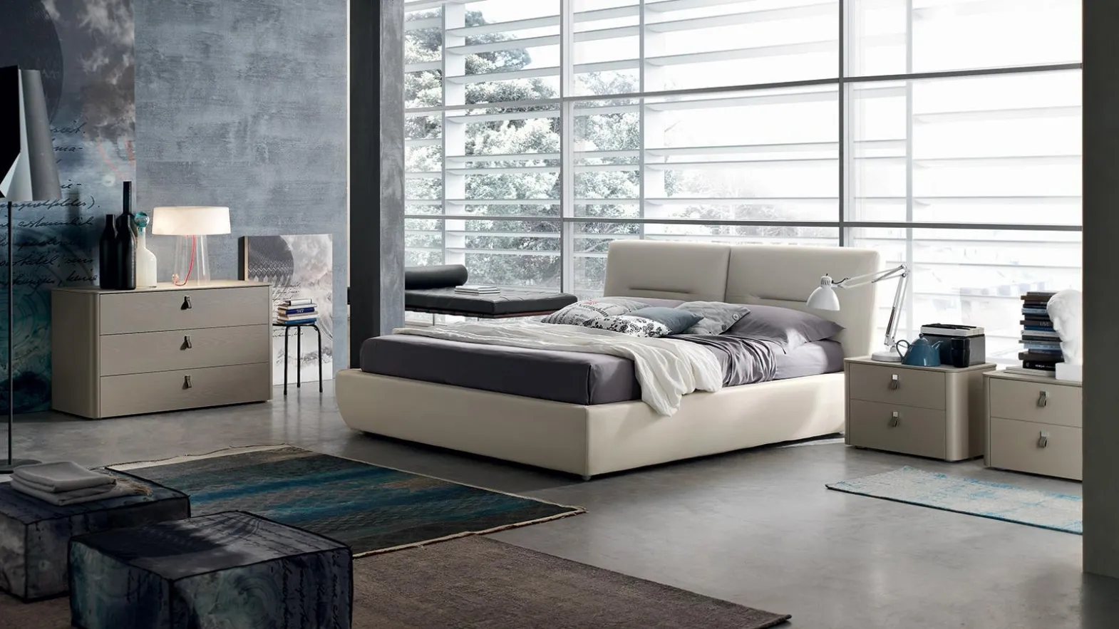 Bed with Elio headboard by Maronese Acf