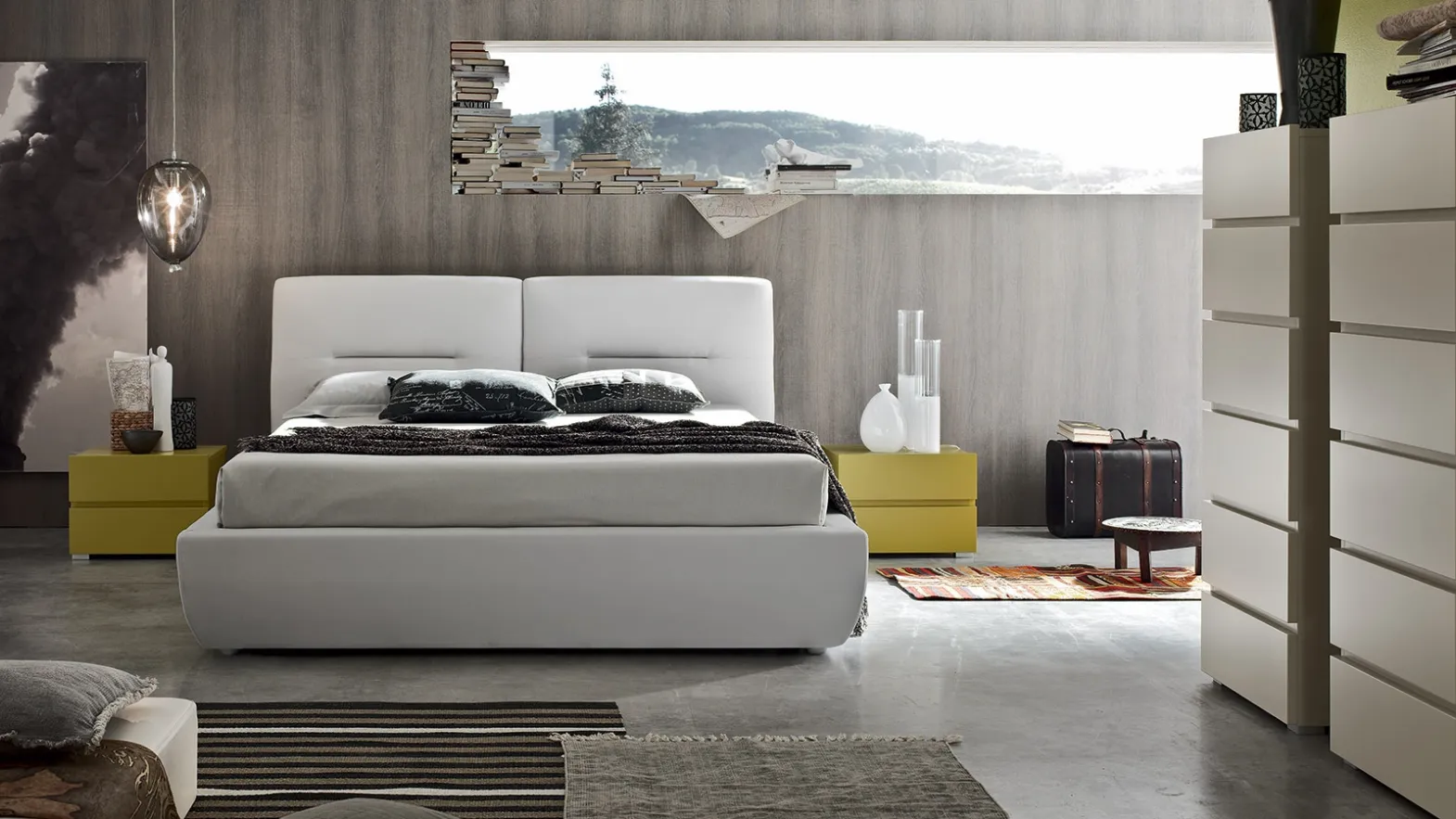 Bed with Elio headboard by Maronese Acf.