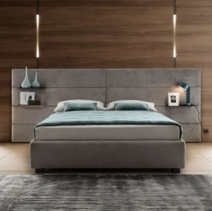 Horizon bed with headboard by Le Comfort.