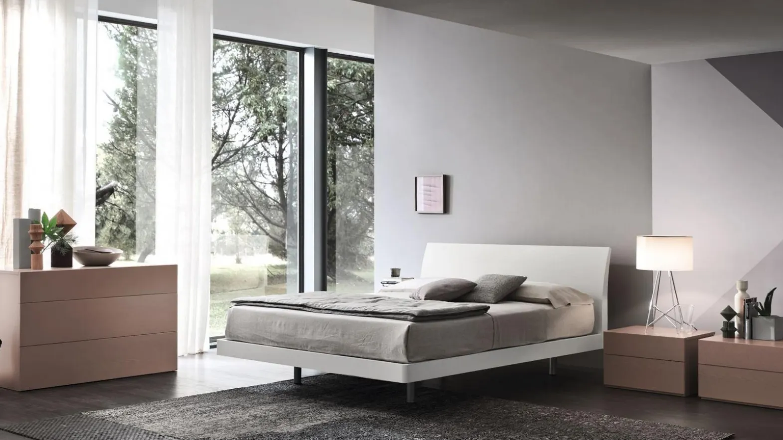 Double bed with headboard Viki by Maronese Acf