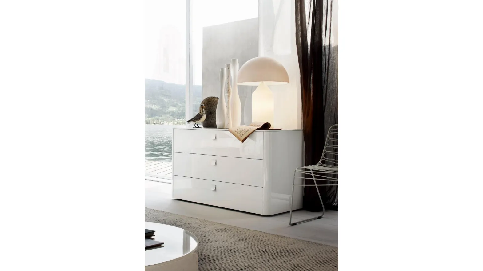 White Mono Chest of Drawers by Maronese Ac