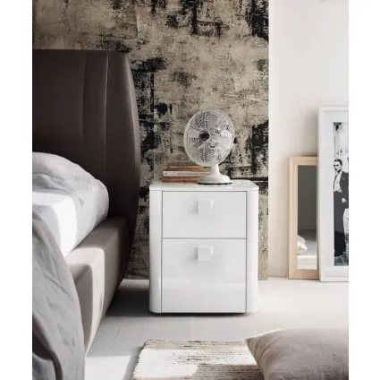 White Mono Bedside Table by Maronese Acf