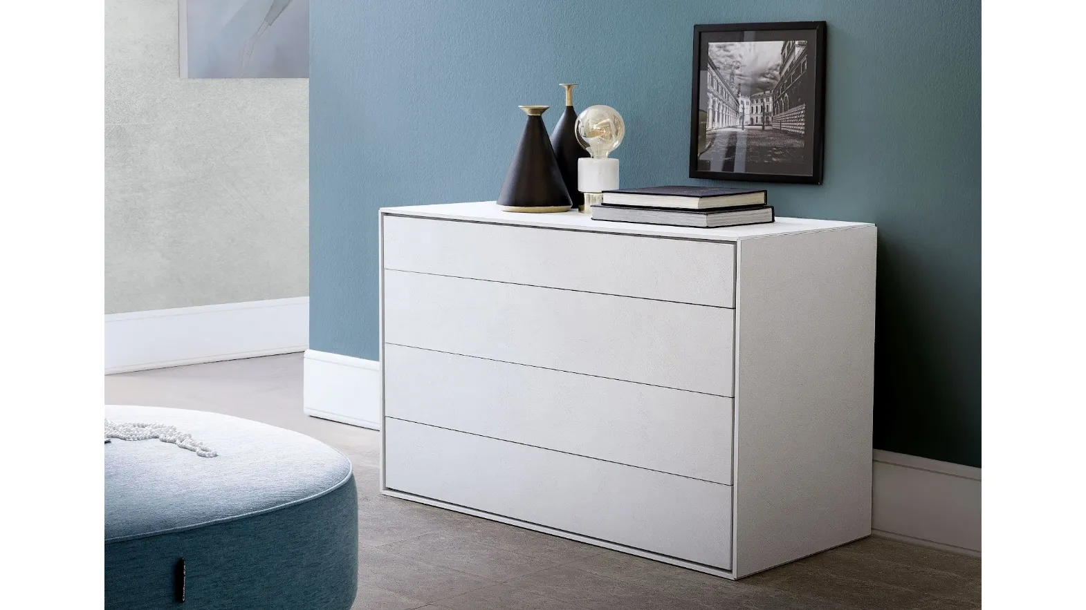 Poker dresser 10 white cement finish by S75.