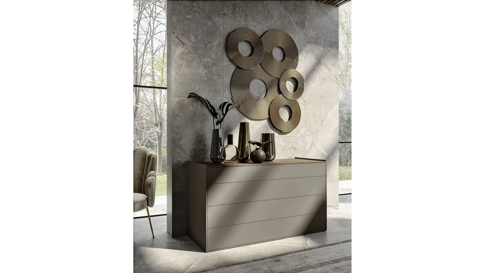 Chest of Drawers Spalla 10 Basic Grey