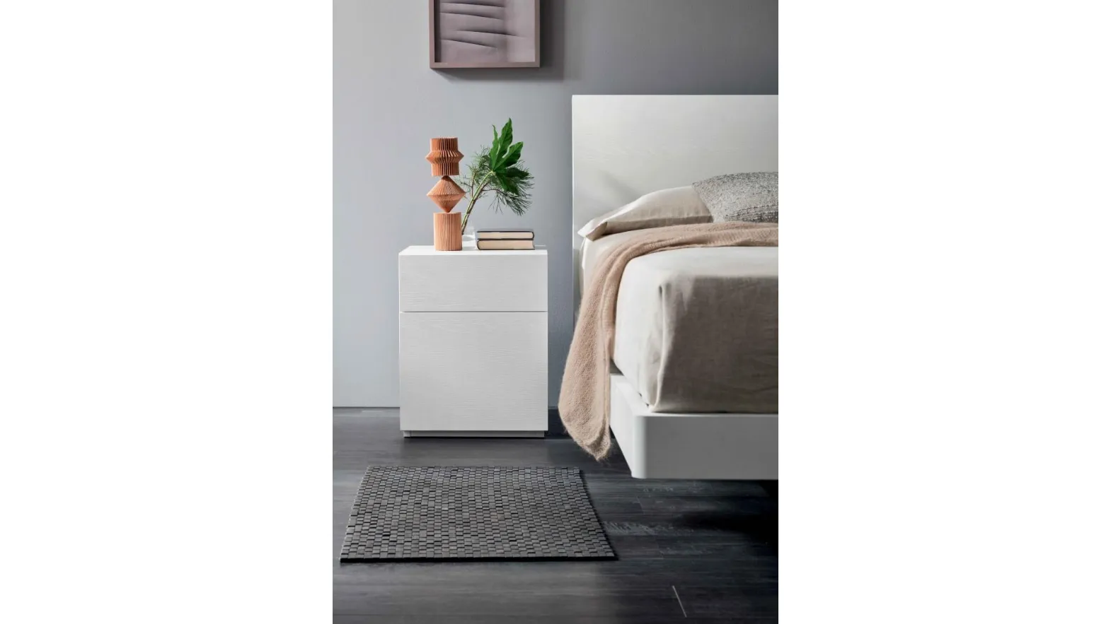 Bedside table Way in White Ash by Maronese Acf