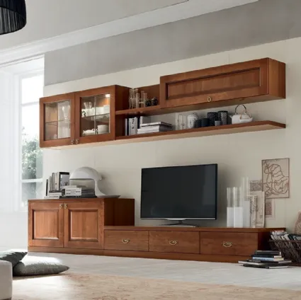 AS571 Wall Unit in Walnut by Maronese Acf.