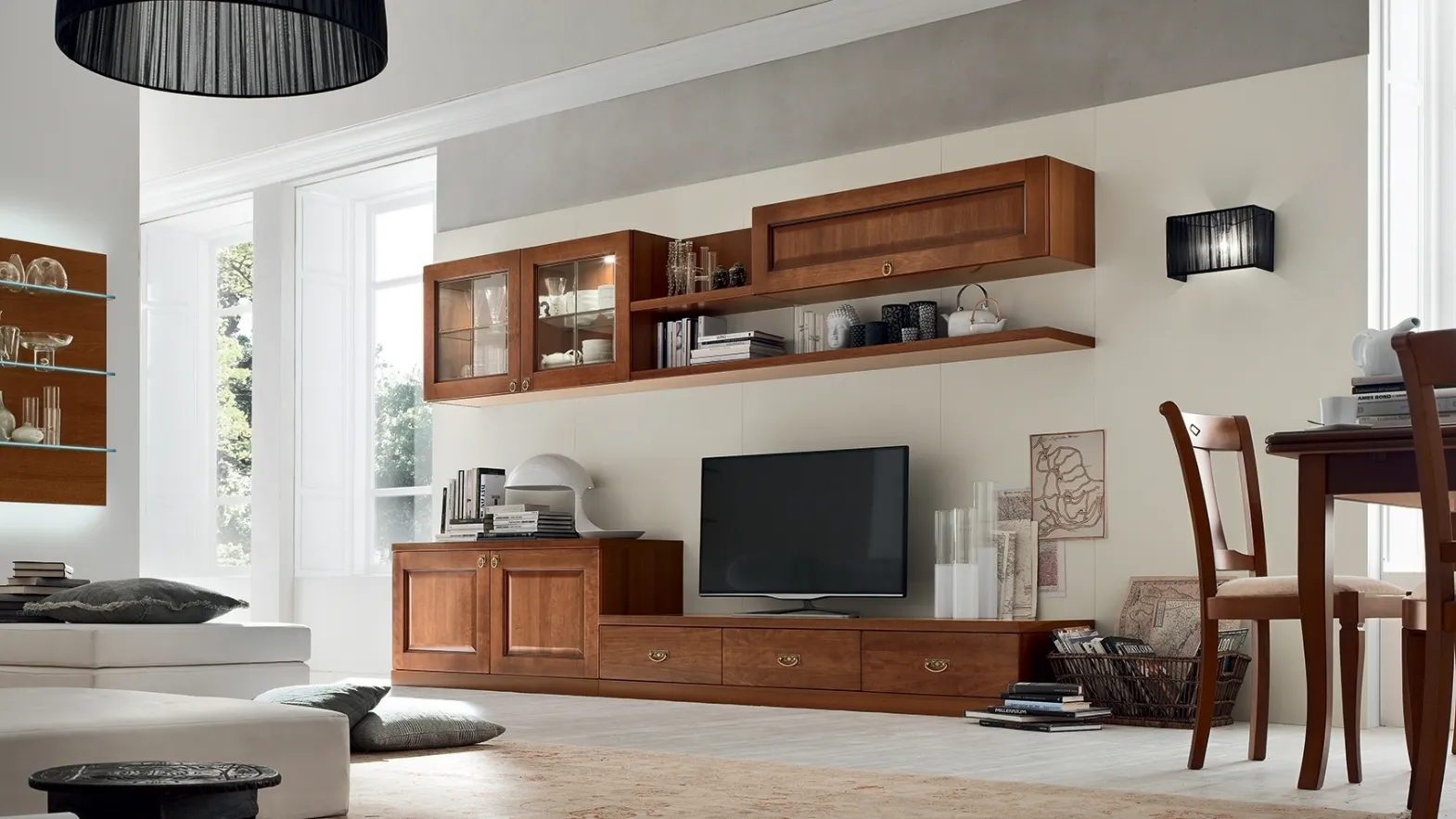 AS571 Wall Unit in Walnut by Maronese Acf.