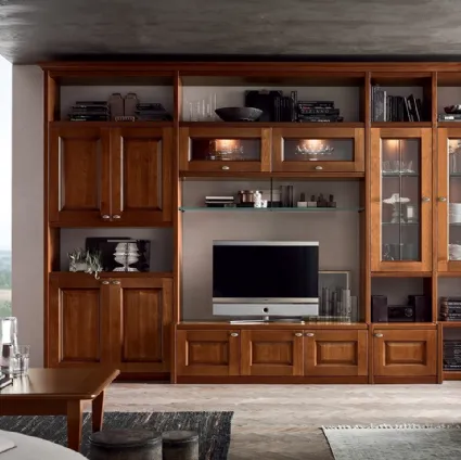 Wall unit AS579 in Walnut by Maronese Acf.