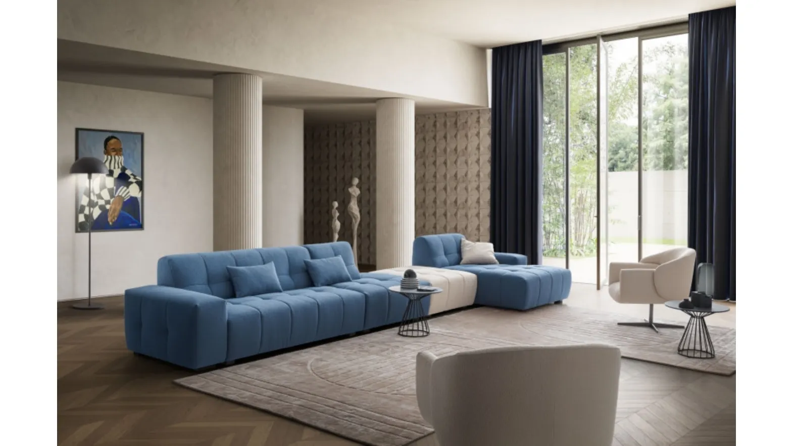 Collins peninsula sofa by Le Comfort