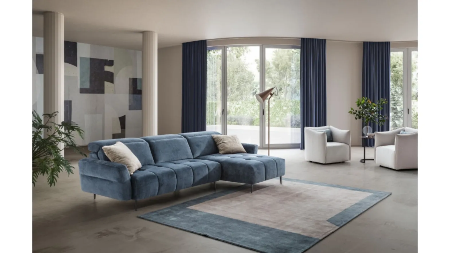 Sofa with peninsula Gillan by Le Comfort.