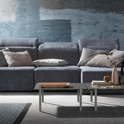 Linear fabric sofa with removable seats Glide by Samoa