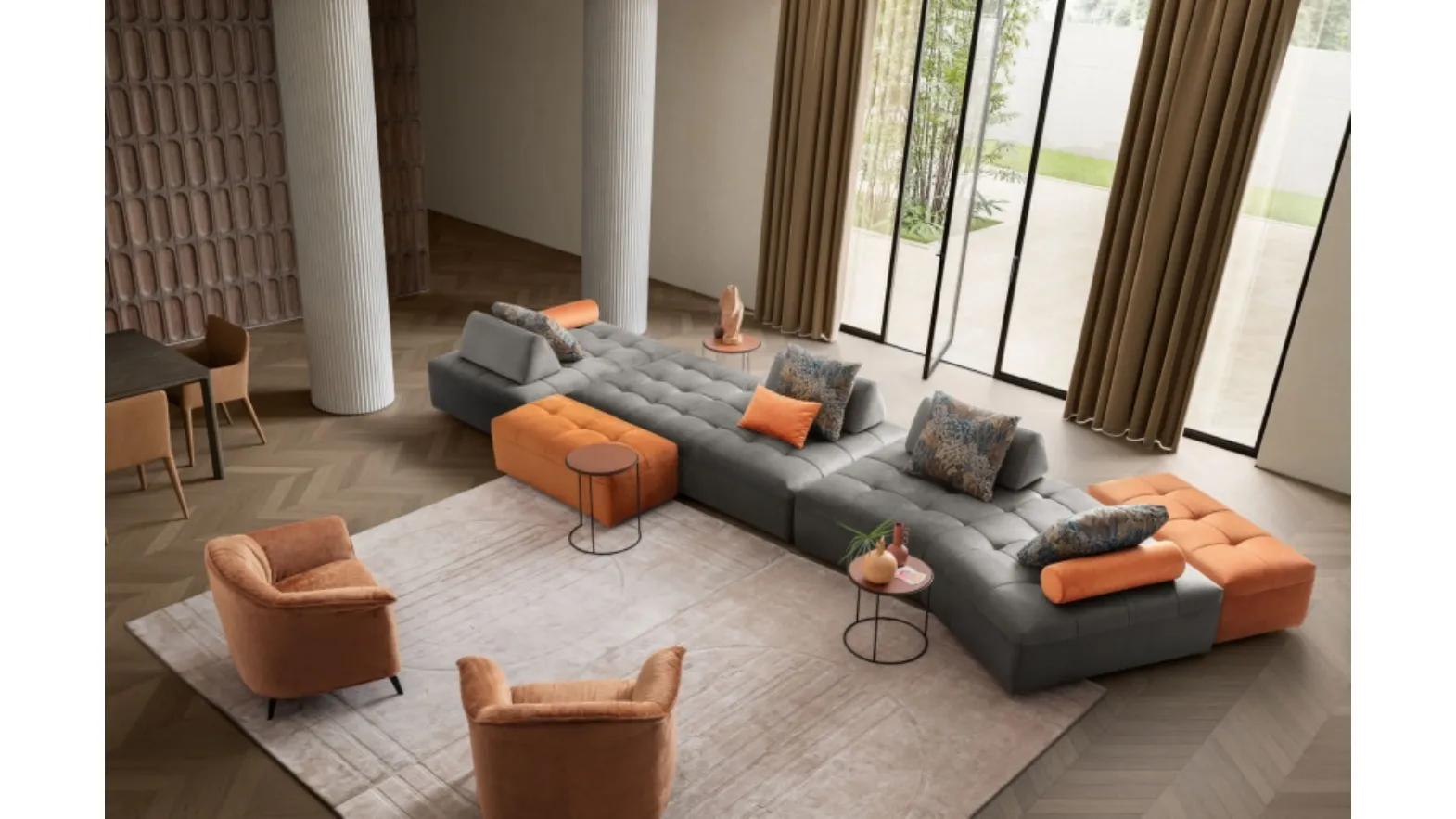 Reed modular sofa by Le Comfort