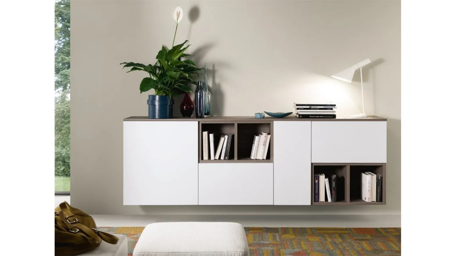 Hanging white Spot Irma Bianco sideboard of S75