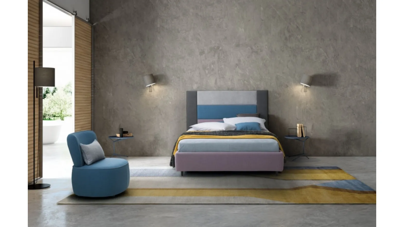 Single bed with modular headboard Ground by Le Comfort.