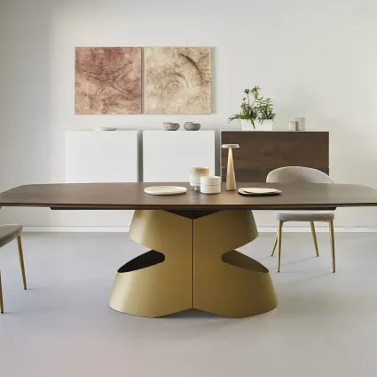 Mirò T57 Gold Antique Table by Friulsedie.