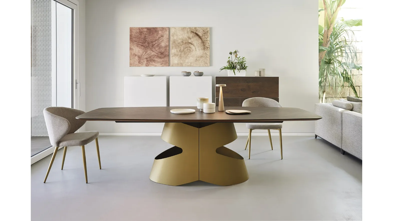 Mirò T57 Gold Antique Table by Friulsedie.