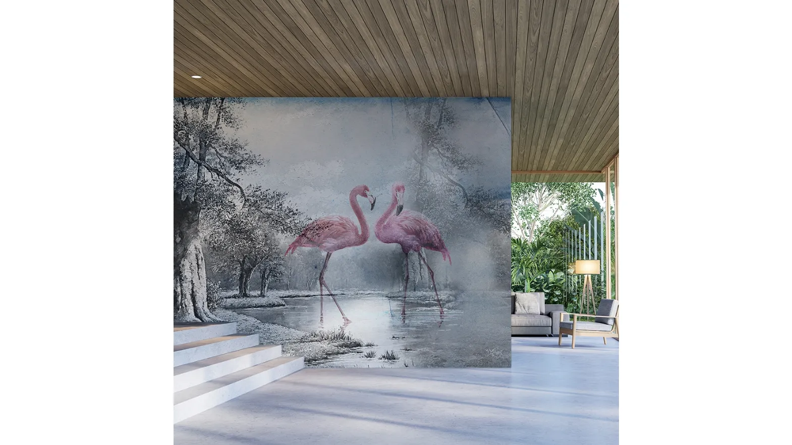 Flamingo 3 wallpaper by Adriani and Rossi.