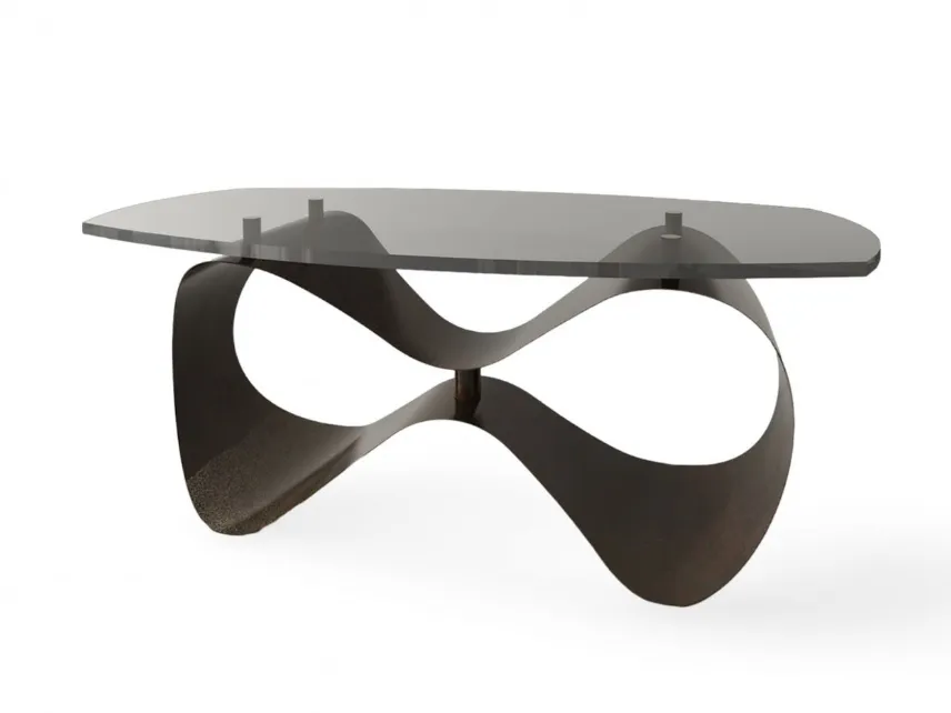 Coffee table with plexiglass top and metal base Infinity by Egoitaliano.