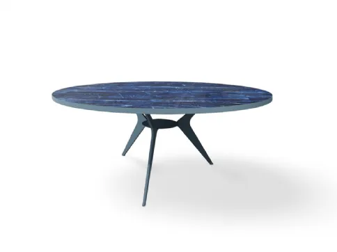 Round Panama coffee table in stoneware with metal base by Egoitaliano