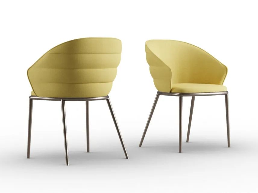 Terry B chair in fabric with metal legs by Zamagna.